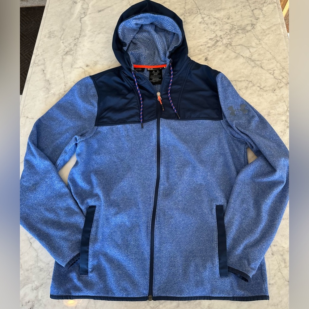 Under Armour Mens Medium FLEECE COLD GEAR INFRARED Full Zip Jacket Excellent Con